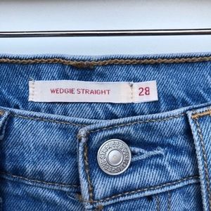 Levi’s Wedgie Straight Light Wash Distressed Jeans